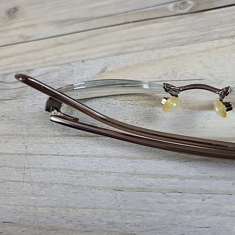 Anne Klein AK5003 Eyeglasses 208‎ Mocha 50-17-140 Flex Hinges Half Rim Frames